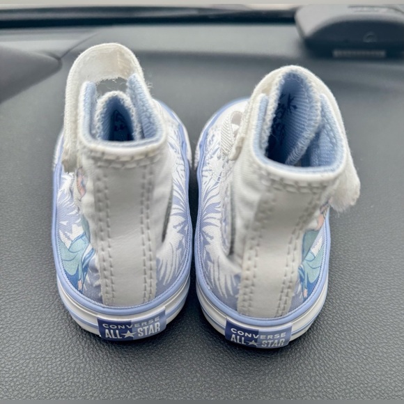 Converse Kids' White and Blue High-Top Sneakers - Picture 5 of 7